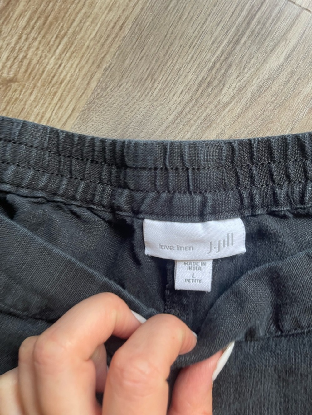 J. Jill Pure Jill Linen Shorts • Classic Black Pull-On Boho Capsule Chic Size L - Picture 6 of 12